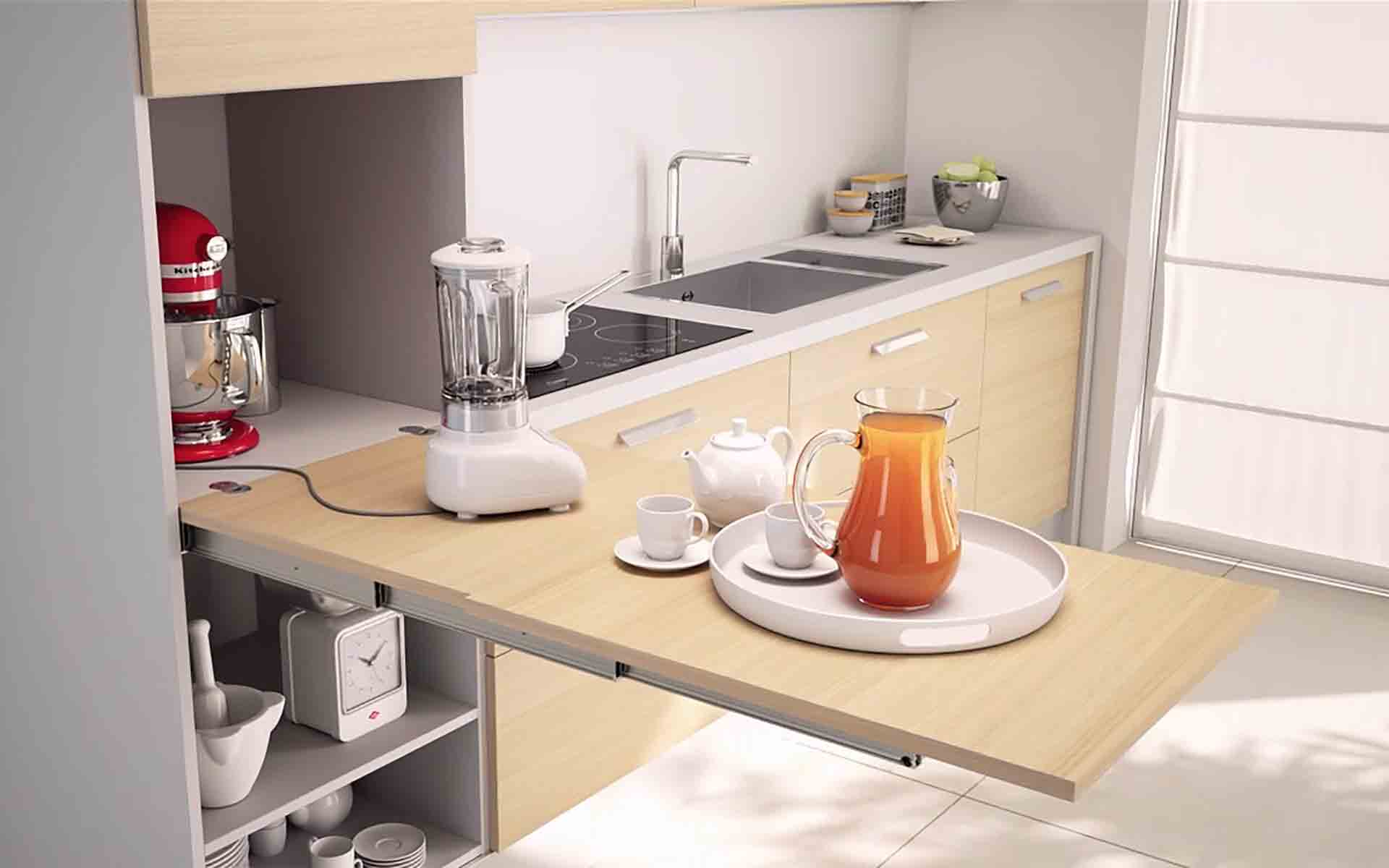 Кухня в LOFT-стиле с фукциональными металлическими злементами чёрного цвета