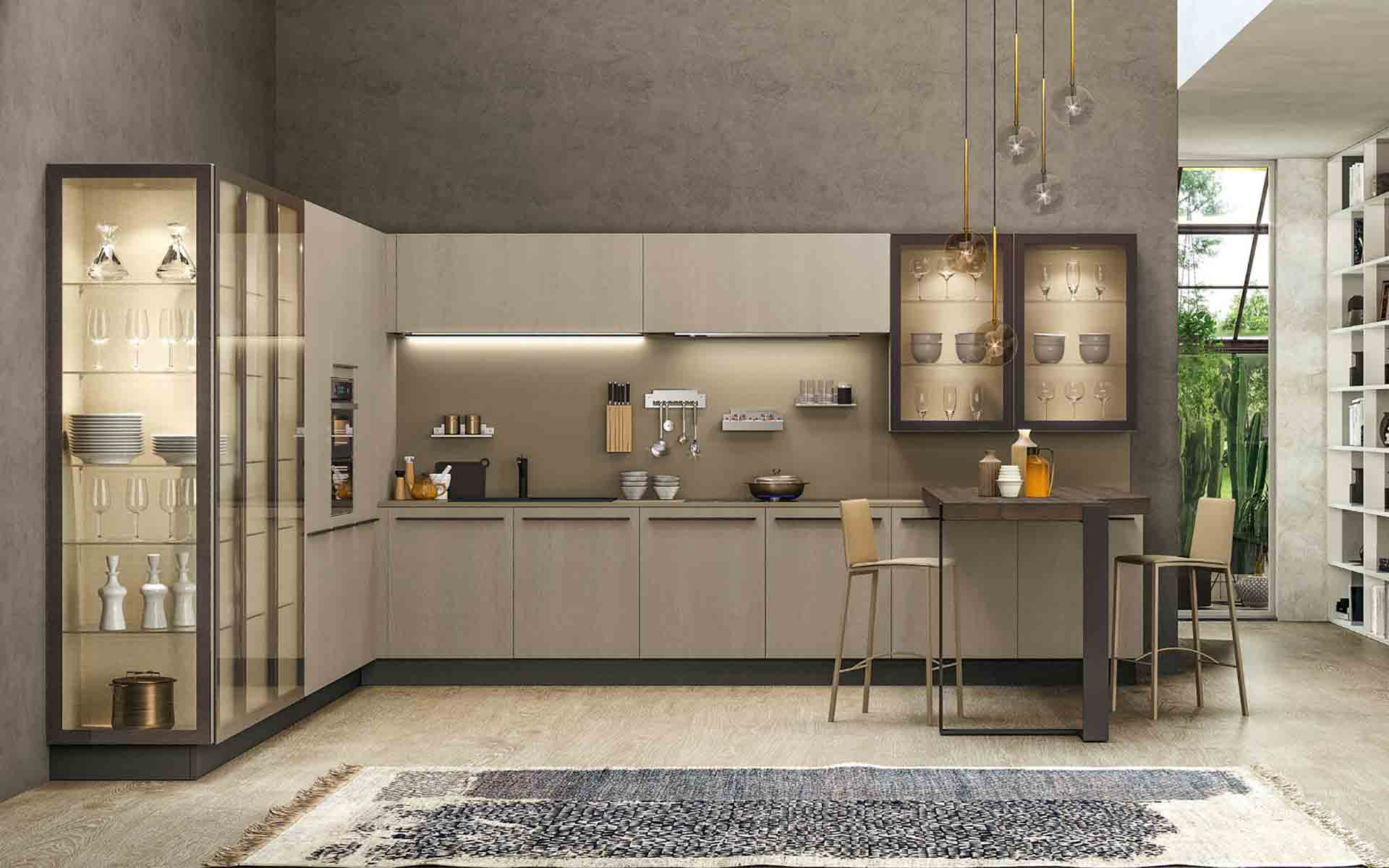 Кухня в LOFT-стиле с фукциональными металлическими злементами чёрного цвета